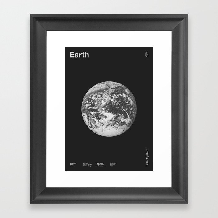 Solar System _ 03 Earth Framed Art Print