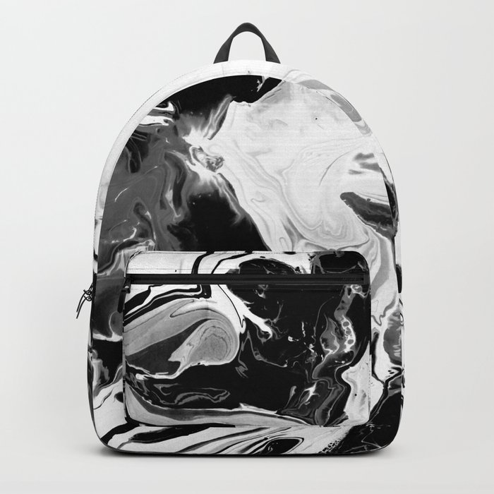Marble Black White Tie Dye Backpack