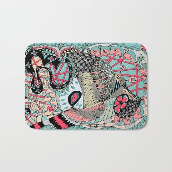 The eye looking flower Bath Mat