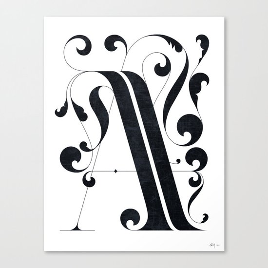 Drop cap "A" Canvas Print