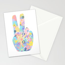 Peace Out Flowers Stationery Card