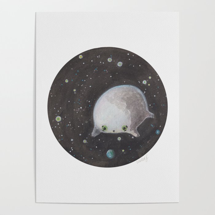 Blob floating in space Poster