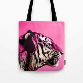 Headphone Tiger Pink Tote Bag
