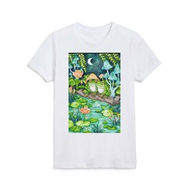 Watercolor illustration - Frog Lovers in POND Kids T Shirt