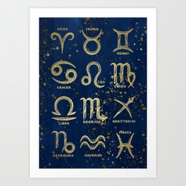 The 12 Zodiac Signs Art Print