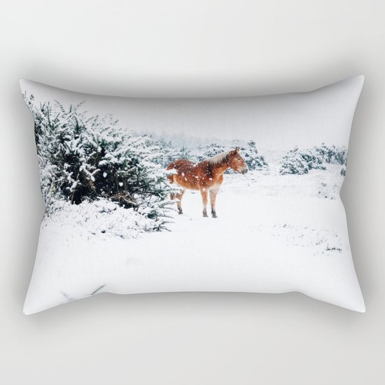 Winter horse Rectangular Pillow