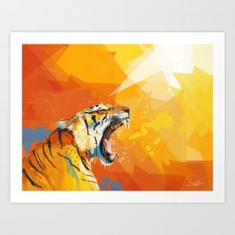 Tiger in the morning Art Print
