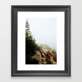 Maine Coast in Fog Framed Art Print