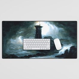A lighthouse in the storm Desk Mat