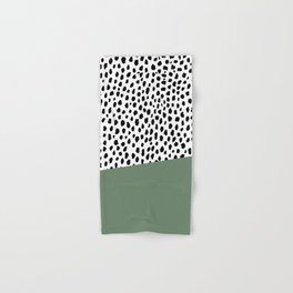 Dalmatian Spots with Sage Green Stripe Hand & Bath Towel