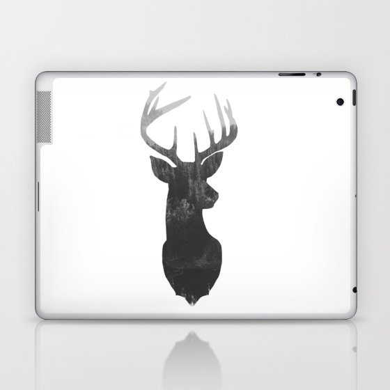 Deer Head With Trendy Double Exposure Silhouette Laptop Ipad