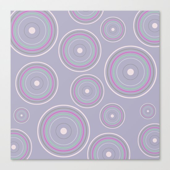 CONCENTRIC CIRCLES IN BLUE (abstract pattern) Canvas Print