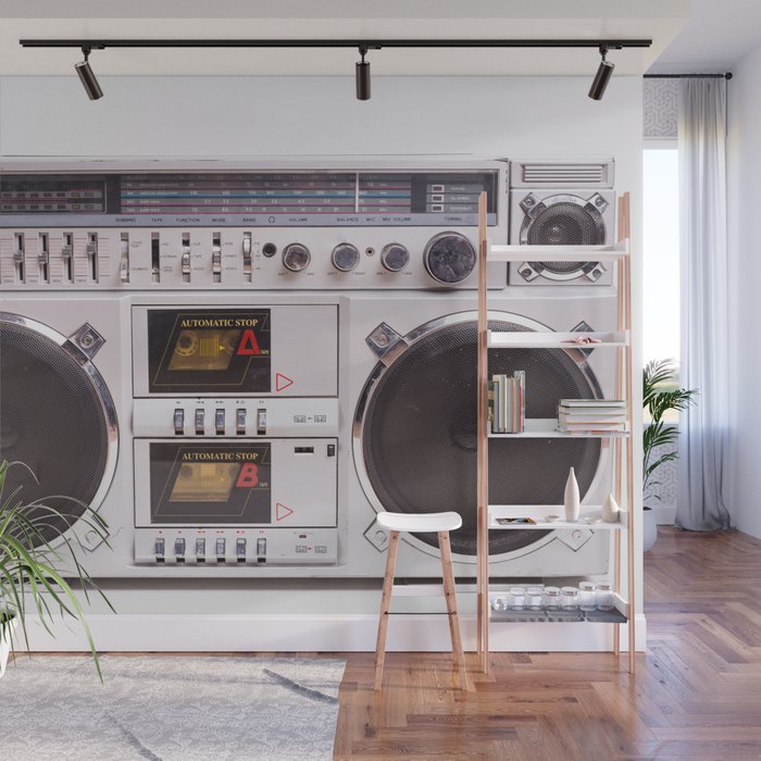 Boom Box Cassette Tape Player. Beautiful vintage music photo Wall Mural