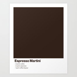 Minimalist Espresso Martini Art Print