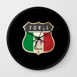 Forlì Italy coat of arms flags design Wall Clock
