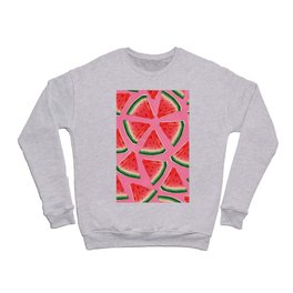 Watermelon Slices! (Pink Bg) Crewneck Sweatshirt