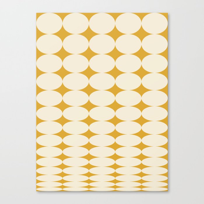 Retro Round Pattern - Yellow Canvas Print
