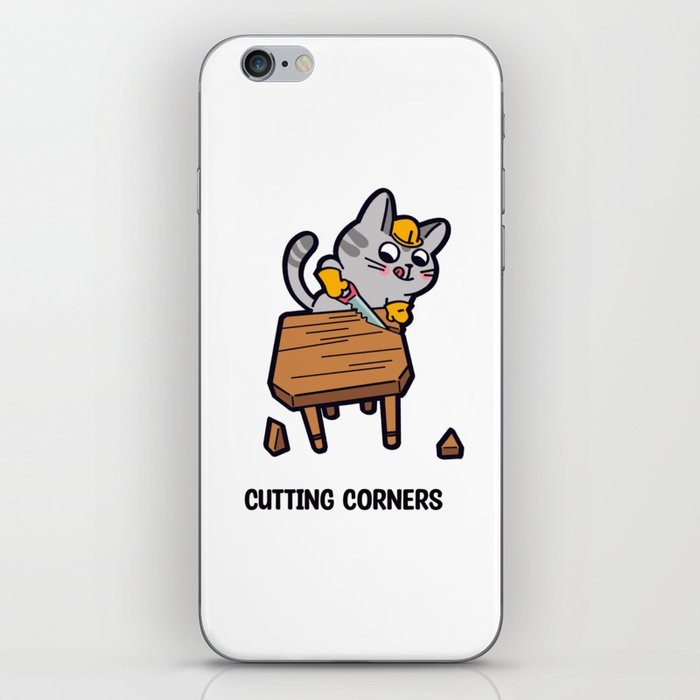 Cutting Corners Cat iPhone Skin