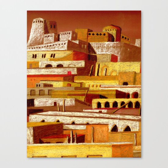 The fortress at sunset Canvas Print