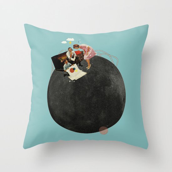 Life on Earth | Collage Throw Pillow