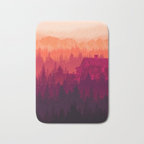 Cabin in the woods Bath Mat