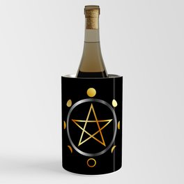 Phases of the moon and golden pentacle Wine Chiller