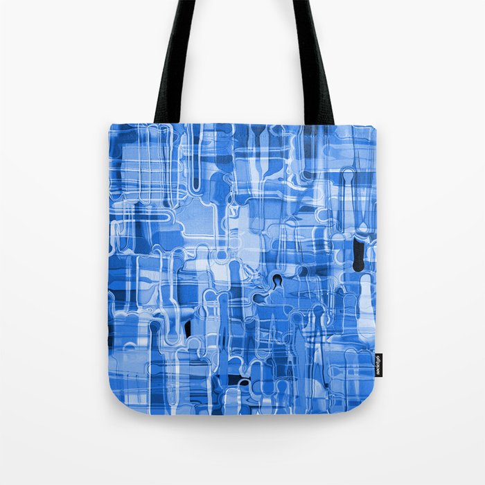 Modern Abstract Digital Paint Strokes in Cobalt Blue Tote Bag