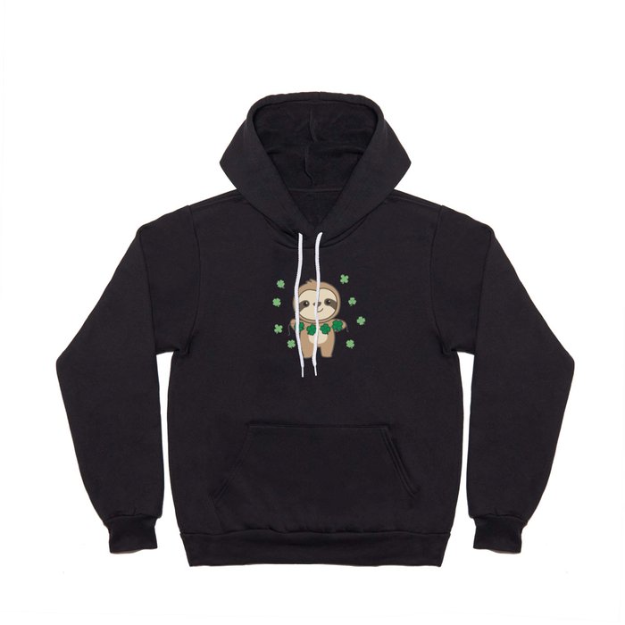 Sloth With Shamrocks Cute Animals For Luck Hoody