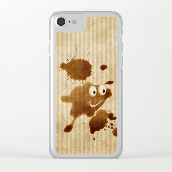 The Smile of Coffee Drop - Old Paper Style Clear iPhone Case