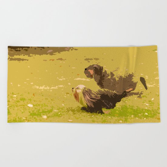 Dog's Running Race Beach Towel