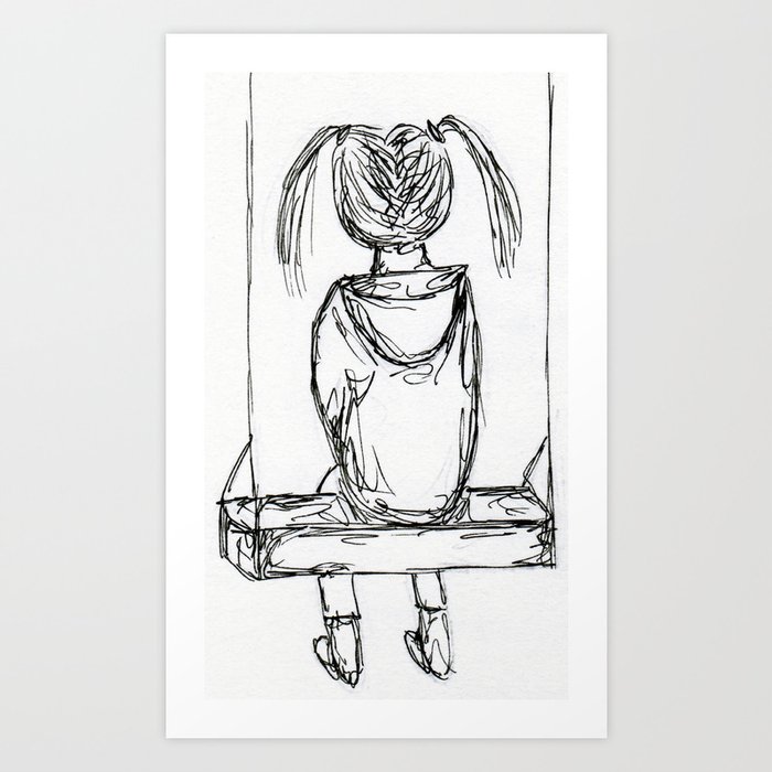Girl On A Swing Art Print