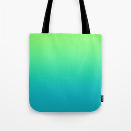 Lime Green to Teal Blue Gradient Tote Bag