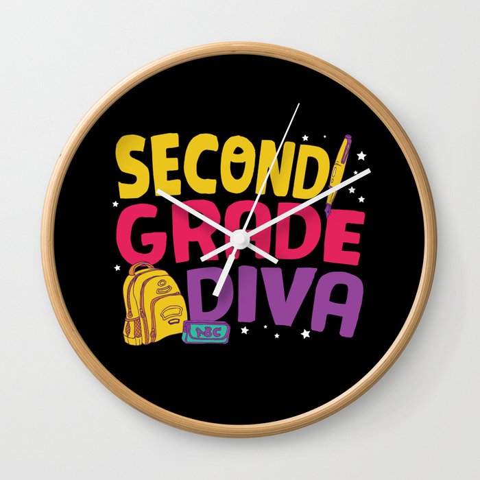 Second Grade Diva Wall Clock