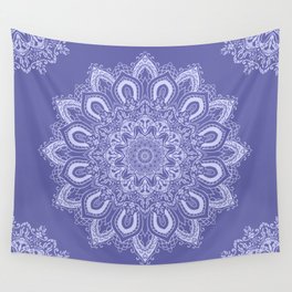 Elegant Periwinkle Purple Blue Boho Mandala Wall Tapestry
