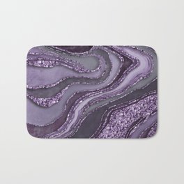 Crystal Gemstone Agate Texture Purple Elegance And Luxury Bath Mat | Purple, Glitter, Exquisite, Geode, Crystal, Ink, Agate, Lilac, Mineral, Gemstone 