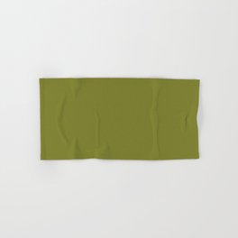 Dark Green-Brown Solid Color Pantone Golden Cypress 18-0537 TCX Shades of Green Hues Hand & Bath Towel