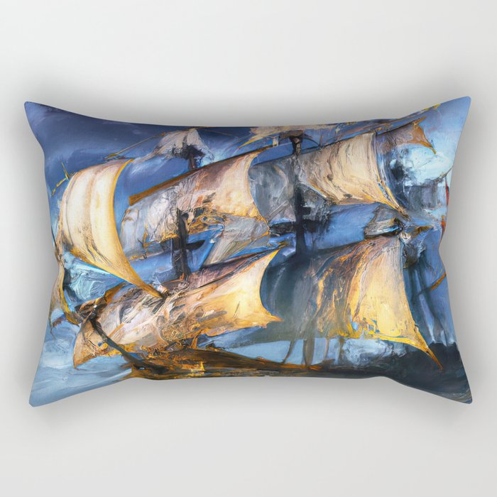 Ancient Spanish Galleon Rectangular Pillow