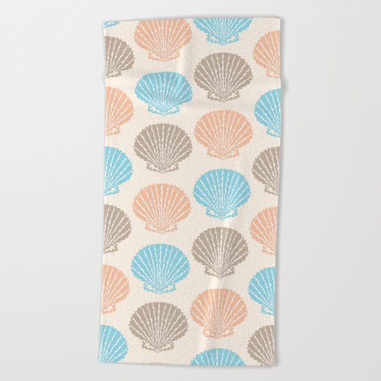 Pastel Marine Pattern 06 Beach Towel