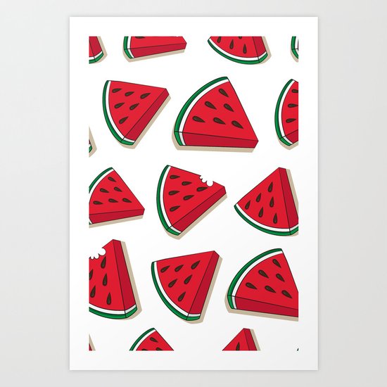 Watermelon Pattern Art Print