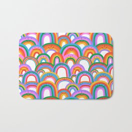 Diverse colorful rainbow seamless pattern illustration Bath Mat