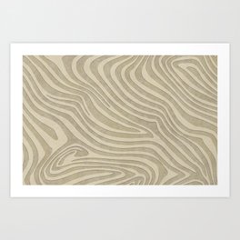 Wavy Organic Sculptured Texture  Sand Beige Art Print