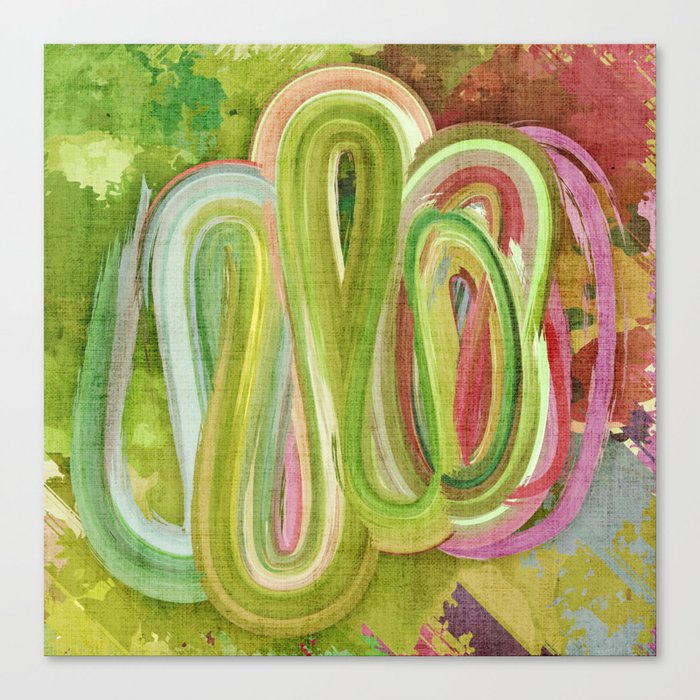 Painterly Pastel Digital Stroke Abstract Canvas Print