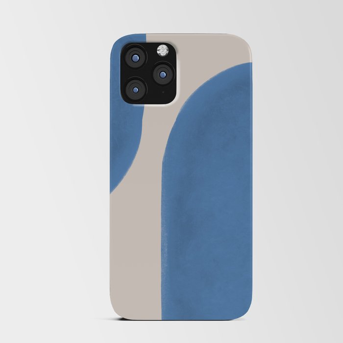 Painted Shapes - Blue Minimalist iPhone Card Case