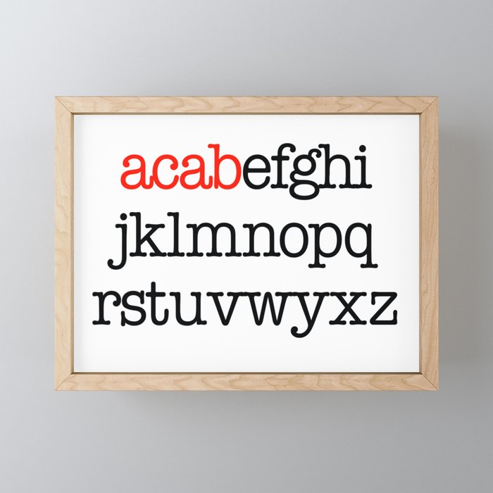 ACAB Alphabet Framed Mini Art Print