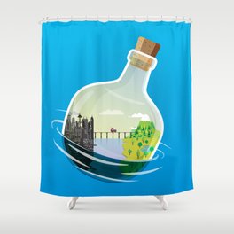 Message in a bottle Shower Curtain