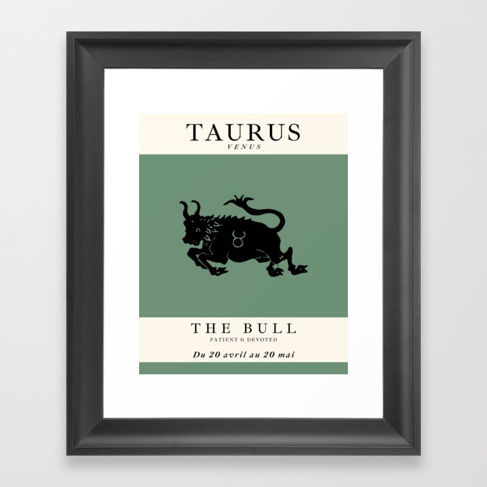 Minimalist Taurus Framed Art Print