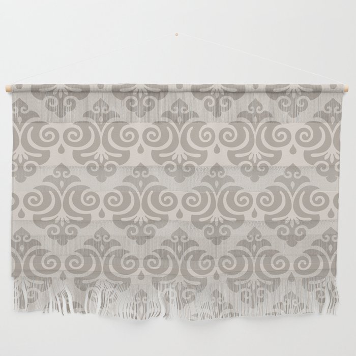 Traditional Pattern in Linen White and Beige Wall Hanging