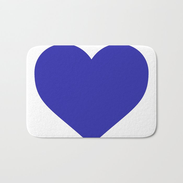 Heart (Navy Blue & White) Bath Mat