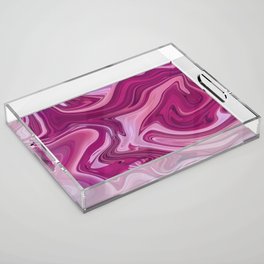 Abstract Magenta Pink Burgundy Lilac Liquid Marble Acrylic Tray