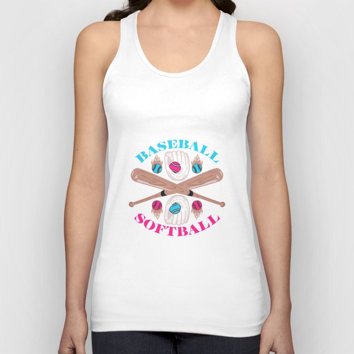 Gender Reveal Announcement Party Baseball Or Softball Tank Top